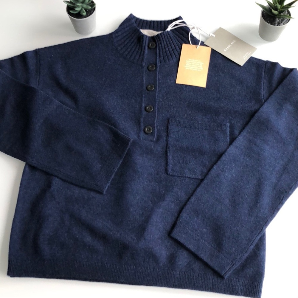 Everlane Recashmere Button Mock Neck Sweater - Picture 4 of 10